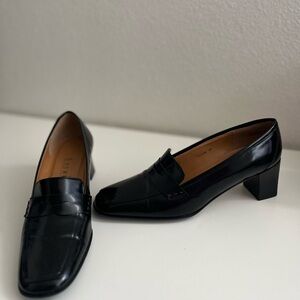 Lauren Ralph Lauren Loafers Women’s 6B Black Leather Made In Spain